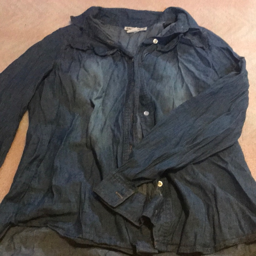 Ruffle Chambray Top